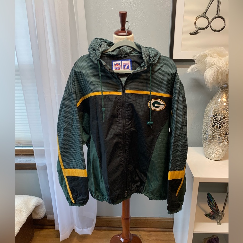 Men’s Green Bay Packers Hooded Jacket/Windbreaker Size 2XL (XXL) NFL Game Day